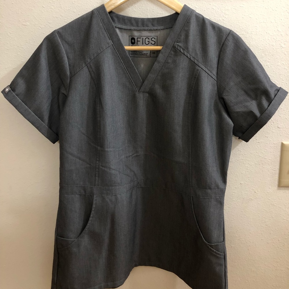 Figs Scrub Top Graphite Gray XS